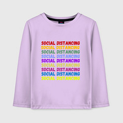 Детский лонгслив Social distancing - социальная дистанция