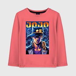 Лонгслив хлопковый детский Jojo - Jotaro Kujo ai art, цвет: коралловый