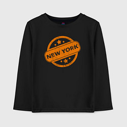 Лонгслив хлопковый детский City NY, цвет: черный
