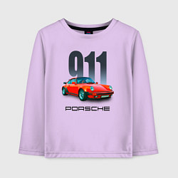 Лонгслив хлопковый детский Porsche 911 спортивный немецкий автомобиль, цвет: лаванда