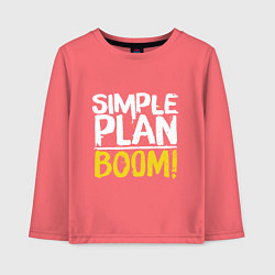 Лонгслив хлопковый детский Simple plan - boom, цвет: коралловый