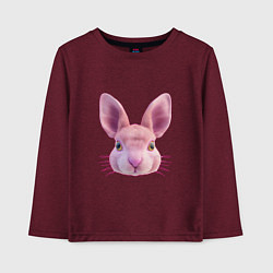 Детский лонгслив Розовый заяц - портрет кролика