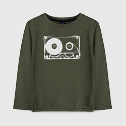 Лонгслив хлопковый детский Audio tape, цвет: меланж-хаки