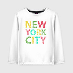 Лонгслив хлопковый детский New York city colors, цвет: белый