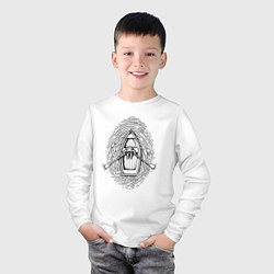 Лонгслив хлопковый детский Космонавт лодочник, цвет: белый — фото 2