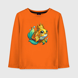 Детский лонгслив Золотая рыбка в короне