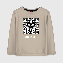 Детский лонгслив QR-кот