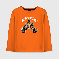 Лонгслив хлопковый детский Powerlifting gym, цвет: оранжевый