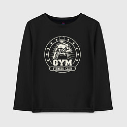 Лонгслив хлопковый детский Gym fitness club, цвет: черный
