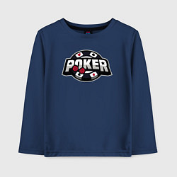 Лонгслив хлопковый детский Poker game, цвет: тёмно-синий