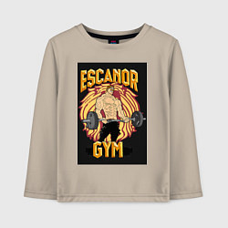 Лонгслив хлопковый детский Эсканор грех гордыни gym, цвет: миндальный