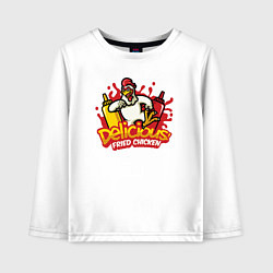 Лонгслив хлопковый детский Жареный цыплёнок, цвет: белый