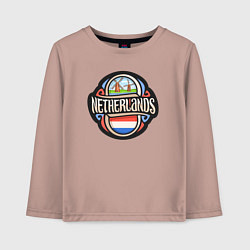 Лонгслив хлопковый детский Нидерланды, цвет: пыльно-розовый