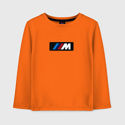 Лонгслив хлопковый детский BMW logo sport steel, цвет: оранжевый