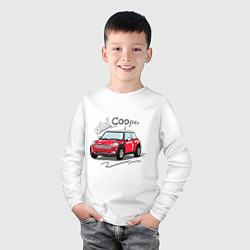 Лонгслив хлопковый детский Mini Cooper, цвет: белый — фото 2