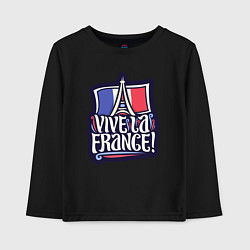 Лонгслив хлопковый детский Viva la France, цвет: черный