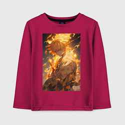 Лонгслив хлопковый детский Клинок, рассекающий демонов Дзэнъицу Агацума, цвет: маджента