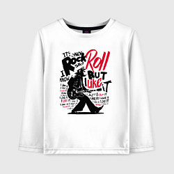 Детский лонгслив Шимпанзе играет рок-н-рол