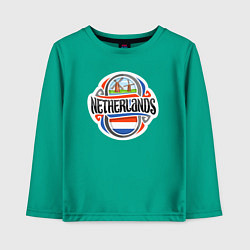 Лонгслив хлопковый детский Netherlands, цвет: зеленый