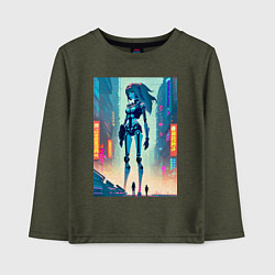 Детский лонгслив Cyber girl from future - fantasy