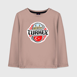 Лонгслив хлопковый детский Turkey country, цвет: пыльно-розовый