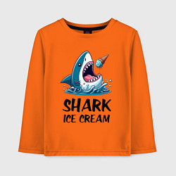 Детский лонгслив Shark ice cream - ai art