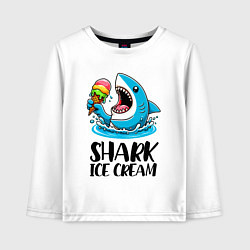 Детский лонгслив Акула ест мороженое - нейросеть