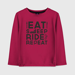 Детский лонгслив Eat sleep ride repeat