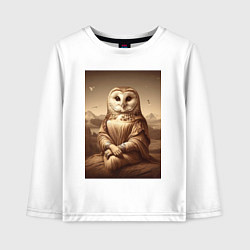 Детский лонгслив Сова Мона - фантазия от нейросети