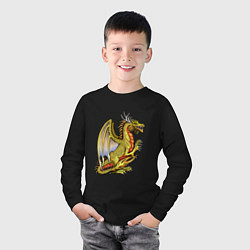 Лонгслив хлопковый детский HOMM3 gold dragon, цвет: черный — фото 2