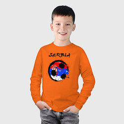 Лонгслив хлопковый детский Сборная - Сербия, цвет: оранжевый — фото 2