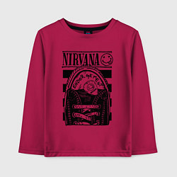 Лонгслив хлопковый детский Nirvana grunge rock, цвет: маджента