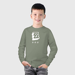 Лонгслив хлопковый детский Zenless Zone Zero logo, цвет: авокадо — фото 2