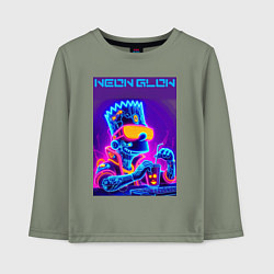 Детский лонгслив Bart Simpson - neon fantasy ai art