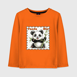 Детский лонгслив Панда Миа акварель