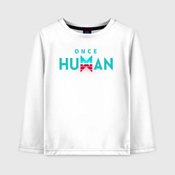 Лонгслив хлопковый детский Once human logo, цвет: белый