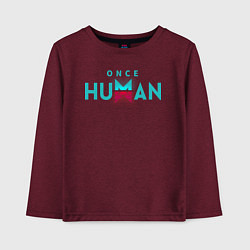 Лонгслив хлопковый детский Once human logo, цвет: меланж-бордовый