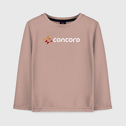 Лонгслив хлопковый детский Concord logo game, цвет: пыльно-розовый
