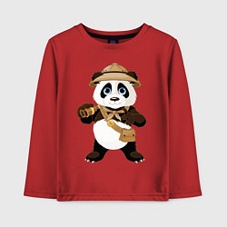 Детский лонгслив Веселая панда следопыт