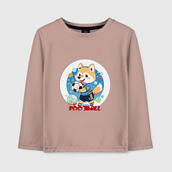 Детский лонгслив Круглый стикер футболист