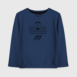 Лонгслив хлопковый детский Ffff тишина чёрный, цвет: тёмно-синий