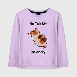 Детский лонгслив Обиженный котик - not talk to me am angry