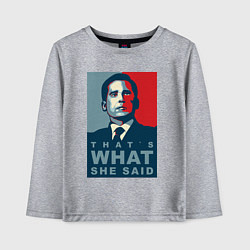 Лонгслив хлопковый детский Thats what she said - the office, цвет: меланж