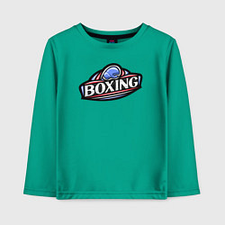 Лонгслив хлопковый детский Boxing sport, цвет: зеленый