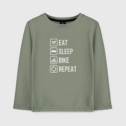 Детский лонгслив Eat sleep bike repeat