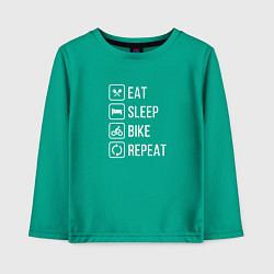 Детский лонгслив Eat sleep bike repeat