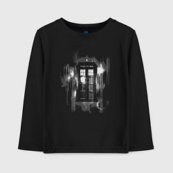 Лонгслив хлопковый детский Tardis grey, цвет: черный