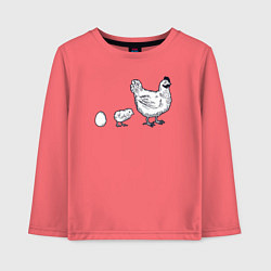 Детский лонгслив Куриное семейство