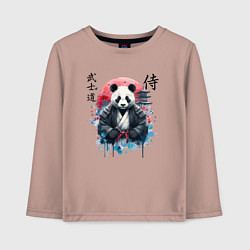 Лонгслив хлопковый детский Panda - bushido samurai code, цвет: пыльно-розовый