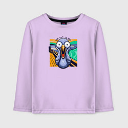 Детский лонгслив Вопящий голубь пародия Крик Мунка